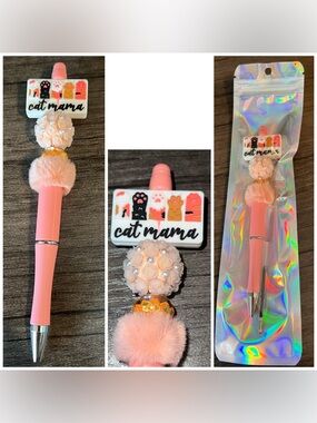 Cat Mama beaded focal pen